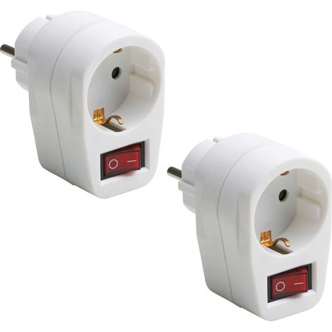 Meister – Set da 2 pezzi – Slot extra – Bianco – IP20 interno – uso a risparmio energetico/adattatore presa/spina europea, 7445050
