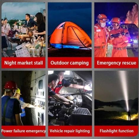 Lanterne de camping multifonctionnelle -5 Modes USB Solaire Portable Tente Lumiere Nuit Exterieure Camping D'urgence Lumiere-A9 (1/4)