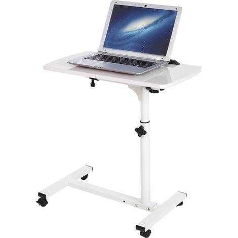 Rosvola Table de Lit Roulante pour Ordinateur Portable - Table a Roulette Réglable en Hauteur et Inclinable, Petit Bureau , Table pour Le Travail et Le Repos (1/5)