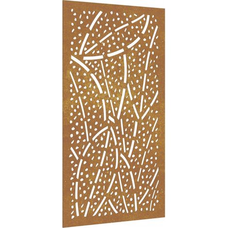 Décoration murale jardin 105x55 cm acier corten design feuille CFW656163 (1/5)