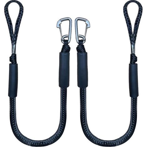 2 piezas, Cuerda de amarre Equipo para embarcaciones, Cuerda de amarre, Cuerda para barcos, kayaks, motos acuáticas, pontones, canoas, Negro (1/5)