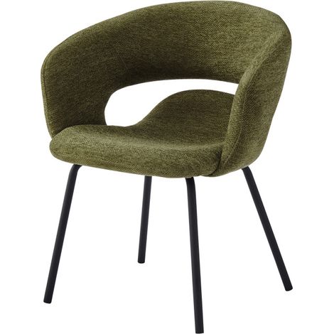 TRAVIS-Fauteuil de table en tissu Luxury Kaki (1/5)