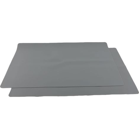 2pcs Tapis Plan Cuisine Résistant Chaleur Antidérapant Adhésif – Protection Silicone Comptoir Micro-Ondes Four Café Machine Cuisson, Gris Clair (1/4)