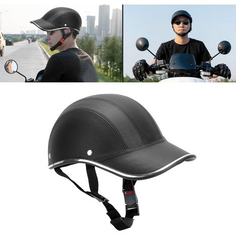 Casque de moto de sécurité pour hommes et femmes, portable, résistant aux chocs, en ABS (noir A0322) (1/5)