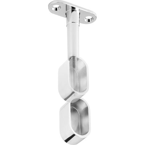 1 Stück Schrankstangenhalter Endstück für ovale Kleiderstangen (30 x 15 mm) Chrom poliert höhenverstellbar 84 - 112 mm Kleiderstangenlager Schrankstangenlager von SOTECH