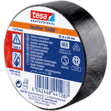 NASTRO ISOLANTE CERTIFICATO NERO 25MTX25MM