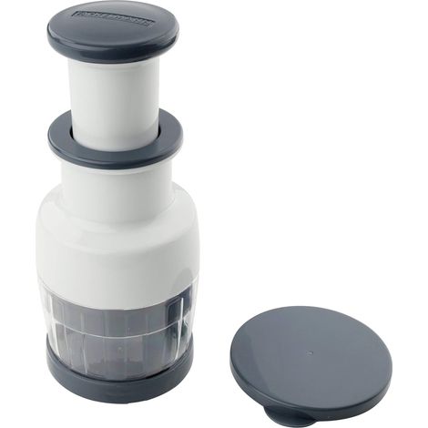 Hachoir Manuel à Viande - Acier Inoxydable et Plastique - 22,5 cm x 9,5 cm - Blanc et Bleu (1/5)