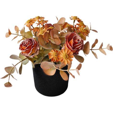 Ensemble Décoration Mariage Artificielle Couronne Porte Boîte Dragées Bracelet Corsage Orchidée Rose Camomille Ambiance Chaleureuse (1/5)
