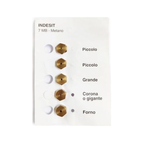 INIETTORI UGELLI KIT RICAMBIO CUCINA PIANO COTTURA METANO 7MB INDESIT (00805)