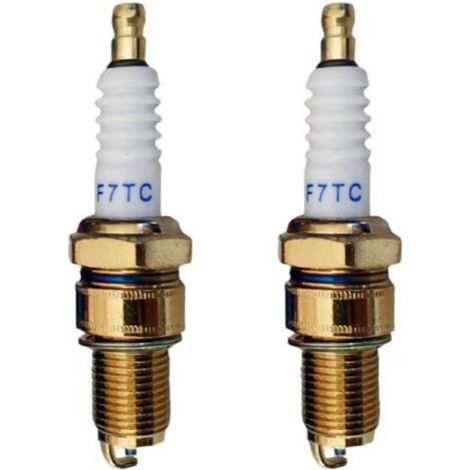 Bougie d'allumage, bougie d'allumage métallique, bougie d'allumage à électrode, bougie d'allumage de moteur, bougie d'allumage de tondeuse à gazon, bougie d'allumage F7TC (2 pièces) (1/5)