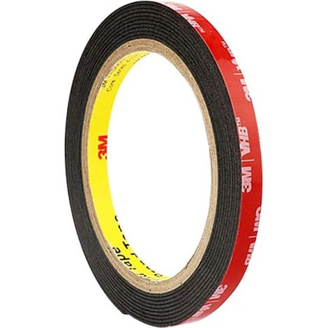 Ruban adhésif double face extra fort VHB, imperméable résistant aux hautes températures, 1 cm x 3 m, épaisseur 1,1 mm (1/5)