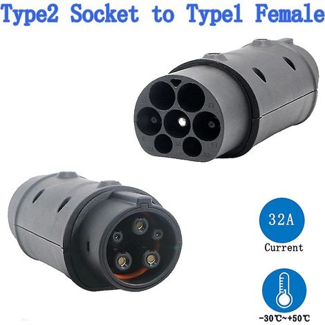 Adaptateur 32A pour chargeur de véhicule électrique, connecteur IEC 62196, prise de type 2 vers type 32A. (1/5)