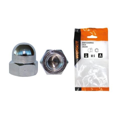 DADO ESAGONALE CIECO SELF WORKIT - ZINCATO M 10 CF=PZ 6- 5 confezioni
