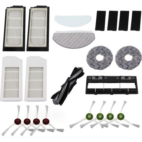 Kit d'accessoires pour robot nettoyeur : Brosse principale, brosses latérales, serpillière ondulée, chiffon lavable et filtre compatible T10 (1/5)