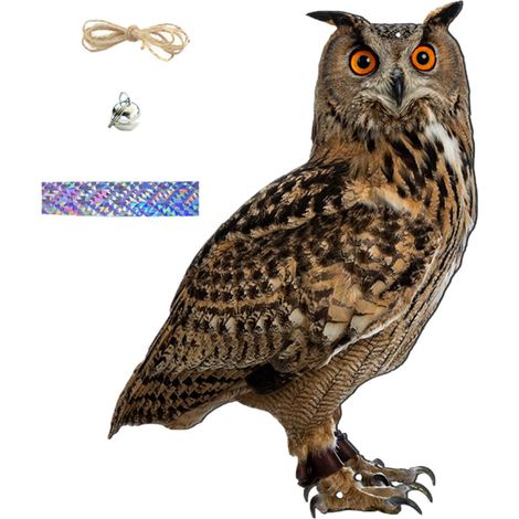 Chouette Décoration Extérieure - Pendeloque Anti-Oiseaux Pour Verger Et Terrasse - Corde En Sisal 60 cm + Ruban 60 cm - Lot De 15 Pièces (1/5)
