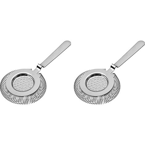 Set mit 2 professionellen Cocktailsieben für Shaker und Rührgläser, Edelstahl 304, mit integrierter Stabilitätskerbe, Mixologie-Zubehör