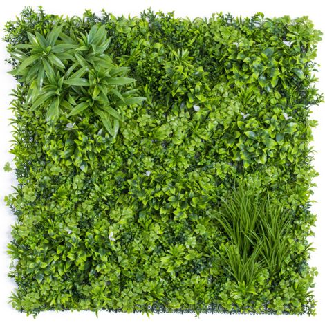 Décoweb – Mur végétal synthétique 0,5 m x 0,5 m – Résistance au vent 150 km/h – Occultant pour espaces privés – 100 % recyclable