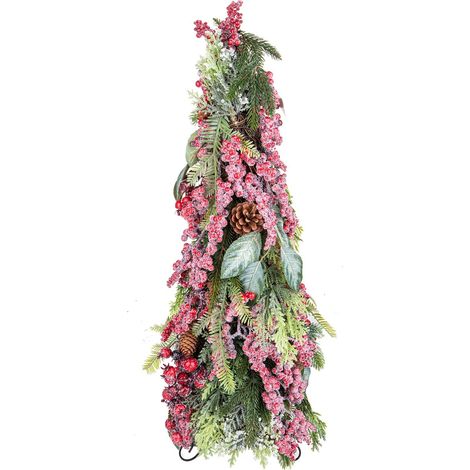 Alberello di Natale con bacche rosse decorazione per interno Verde h 70 cm -70 cm
