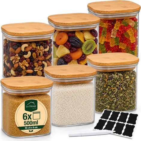 Glas-Küchenbehälter 500 ml, 6er-Set [BS102] (1/5)