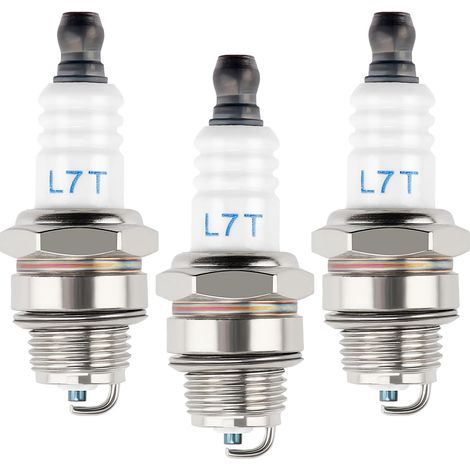 5 Pièces Bougies d'allumage L7T, Tondeuse Bougie d'Allumage, Bougie d'allumage Borne Solide Remplacer BM6A / L7T, Bougie d'allumage pour Moteur à Deux Temps, pour Tondeuse à Gazon Moteurs (1/5)