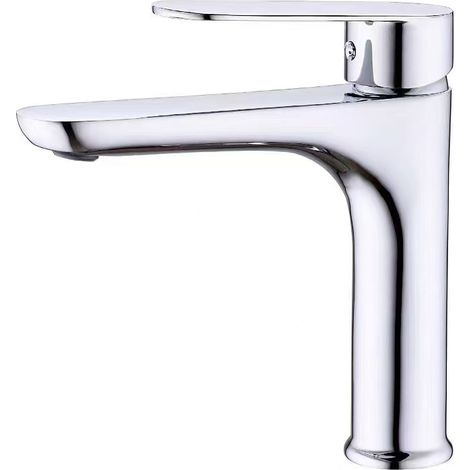 All-copper gunmetal gray washbasin faucet, hot and cold water faucet, hotel/guesthouse/home bathroom under-counter basin single-hole faucet -- electroplated Dajili