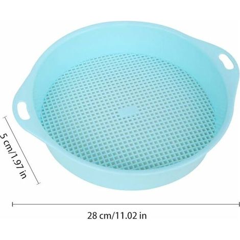 Setaccio rotondo in rete di plastica per terriccio da giardino, setaccio per sabbia, setaccio per piantine, attrezzo da giardinaggio con braccioli per bambini e adulti, setaccio filtrante per pietre (1/5)
