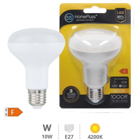 SPOT LED E27 - 10W BLANC BRILLANT - DIAMETRE 80