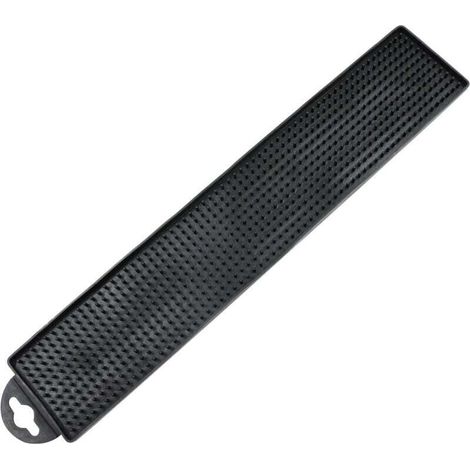 Tapis d'égouttage étroit en silicone - tapis d'égouttage pour porte-savon, tapis d'égouttage, planche à découper, tapis d'égouttage pour brosse, antidérapant, pliable, noir, 42 x 8 cm