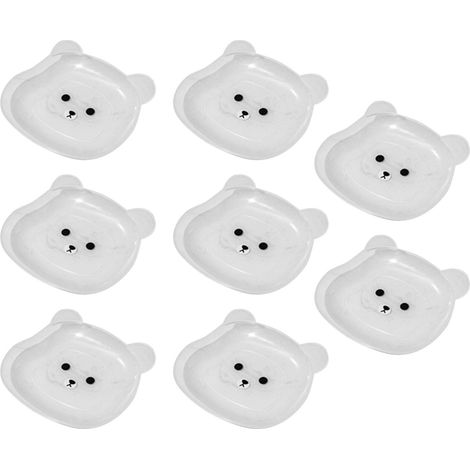 Lot de 8 coupelles à sauce transparentes avec support, motif oursons, couleurs vives et lisses, idéales pour les apéritifs, les fêtes, les dîners et les cafés. (1/5)