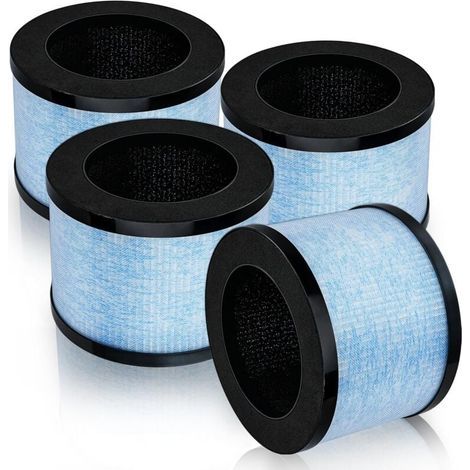 Filtres de rechange H13 True HEPA (lot de 4) compatibles avec les purificateurs d'air AROEVE MK01, MK06, Kloudi DH-JH01, Intelabe EPI080, EP1080, EPI081 et EP1081. (1/4)