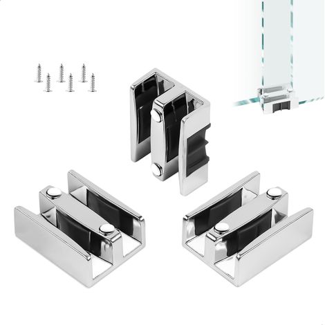 Sliding Door Rail Set of 3 Pieces, Sliding Door Guide Rail, Sliding Door Kit Suitable for Shower Cubicles, Sliding Glass Doors and Sliding Door Systems (1/5)