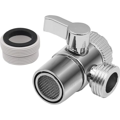Répartiteur d'évier de cuisine innovant à double sortie avec valve de dérivation, adaptateur de robinet, interrupteur, inverseur(alliage de zinc) (1/5)