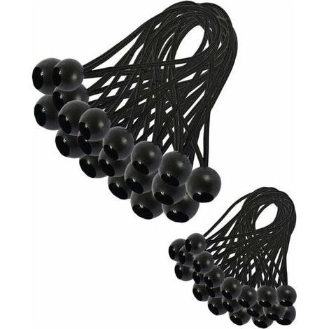 30 pezzi di tenditori elastici, tenditori per teloni, corde elastiche, tenditori elastici per padiglioni, teloni, campeggio, tende, imbracature di estensione per tende (200 mm) (1/5)
