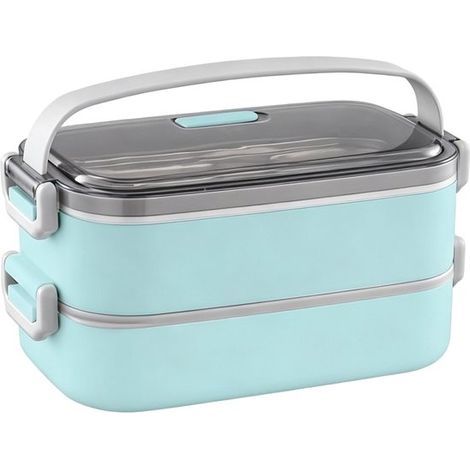 Portapranzo in acciaio inox - Bento box per adulti e bambini - Ampio portapranzo con scomparti - Portapranzo termico a prova di perdite per lavoro e scuola - Acciaio inox 304 - Bianco (1/5)