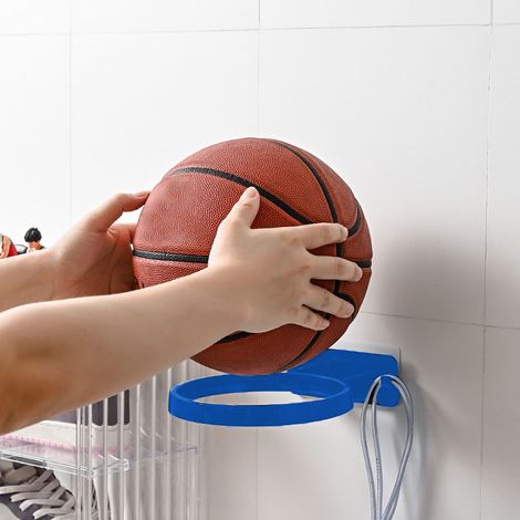 Support mural pour ballon de football, présentoir en plastique, rangement pour ballons de basket-ball, accessoires de basket-ball, bleu (1/5)