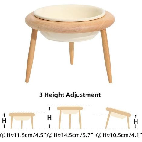 Gamelle en céramique pour chat, gamelle réglable pour nourriture pour chat, gamelle surélevée et inclinée pour chat, fournitures pour animaux domestiques, gamelle inclinée surélevée po