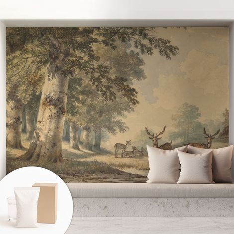 Newroom Tapete Dekorative Vliestapete mit Kleber Modern für Wohnzimmer Schlafzimmer Waldstille 208x146 cm (1/5)