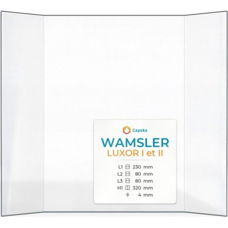 Vitre Wamsler LUXOR I ET II - Verre Prismatique pour poêle à bois - (80 + 230 + 80) x 320 mm (L2+L1+L3 x H1) - 4 mm