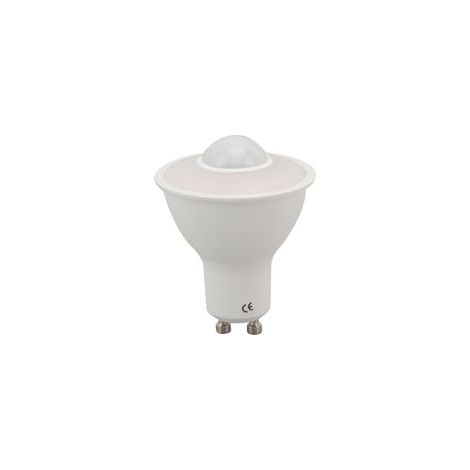 Ampoule GU10 à infrarouge, à détection de présence, pour plafonnier, couloir ou lampe de porche. Lumière chaude 3000 K, 5 W, 500 lm, 100-240 V CA. (1/5)