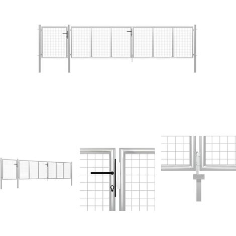 The Living Store - Gartentor Stahl 500×100 cm Silbern (1/5)