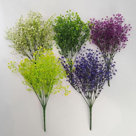 Lot de 5 Bouquets de Fleurs Artificielles pour Extérieur - Résistantes aux UV et au Gel - Décoration Réaliste pour Jardinière, Balcon, Terrasse - Apparence Naturelle (1/5)