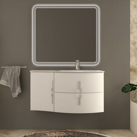 Bagno Italia Mobile Bagno 104 cm arredo sospeso bianco moderno reversibile Mobili (1/2)