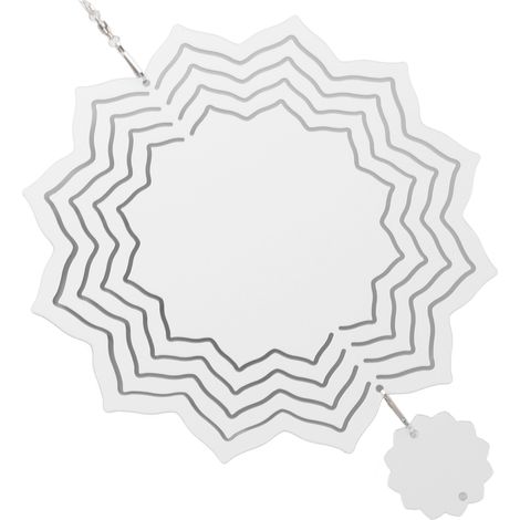 Carillon éolien blanc, simple et délicat, décoratif et résistant aux intempéries, motif lotus, pour lampe, arbre ou mur. (1/5)