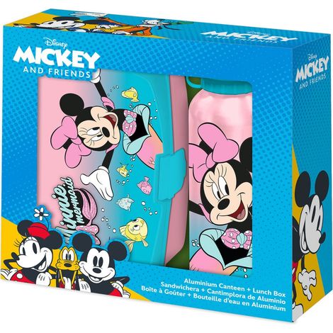 Set de lonchera y botella de aluminio de 500 ml de Minnie Mouse