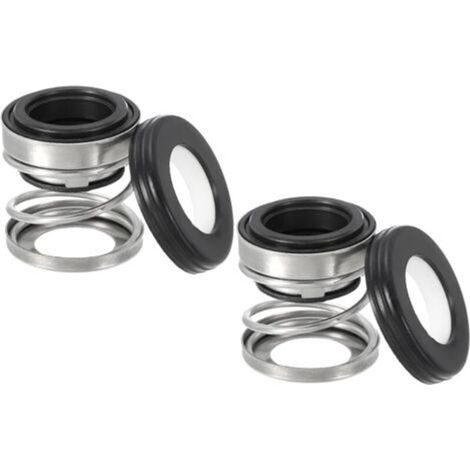 Remplacement du joint d'arbre mécanique kit de ressort d'arbre d'étanchéité à bague en céramique et carbone 2 Pack 108-14 pour pompe à eau cylindre d'huile noir argent 0,55" (14mm) (1/5)