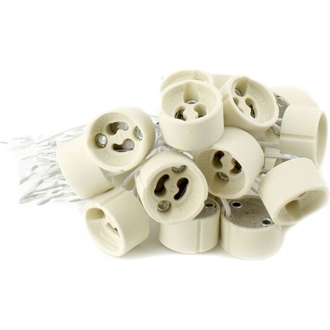 Lot de 20 douilles GU10 pour ampoule halogène et LED