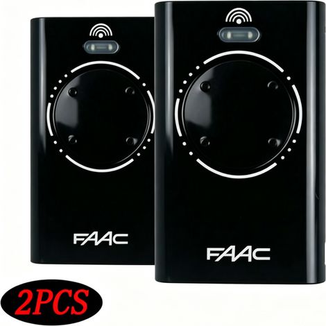 Télécommande FAAC XT4 868 SLH Noire – Lot de 2 – Fréquence 868 MHz, Portée 50-150 m (selon environnement) – Pour Portails et Portes de Garage (1/5)
