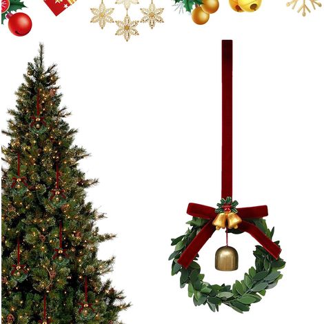 Couronnes de Noël ornées de perles de verre et de clochettes, idéales pour décorer les fêtes d'hiver et le Nouvel An, convenant aux escaliers, à la cheminée, à la décoration de table, au salon et à la (1/5)