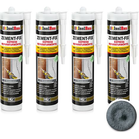 IsolBau Zement-Fix Malta Riparatrice e Sigillante Grigio Scuro 4 x 300ml (1/5)