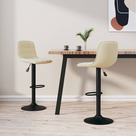 vidaXL Tabourets de bar lot de 2 crème velours (1/5)